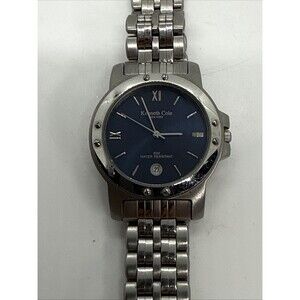 Kenneth Cole Mens 36mm Watch Blue Date Dial Stainless Steel KC3032